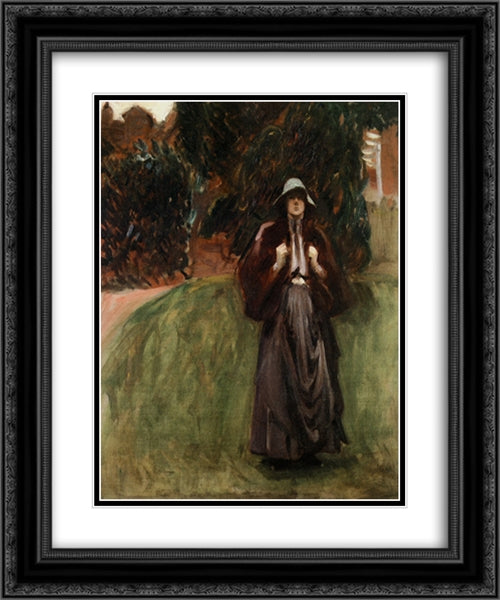 Portrait of Miss Clementina Anstruther Thomson 20x24 Black Ornate Wood Framed Art Print Poster with Double Matting by Sargent, John Singer