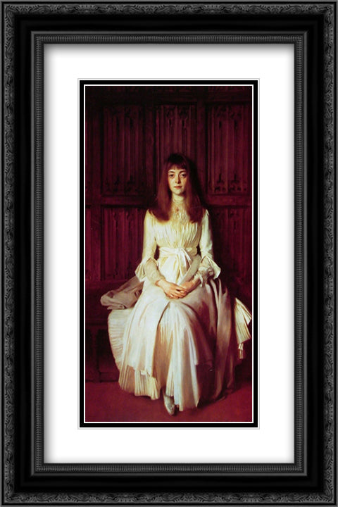 Miss Elsie Palmer 16x24 Black Ornate Wood Framed Art Print Poster with Double Matting by Sargent, John Singer