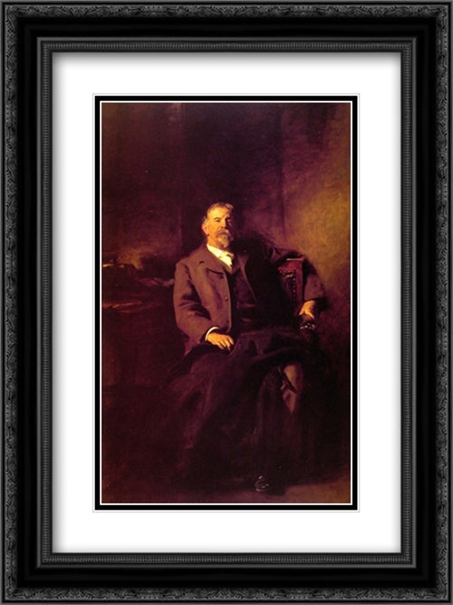 Henry Lee Higginson 18x24 Black Ornate Wood Framed Art Print Poster with Double Matting by Sargent, John Singer