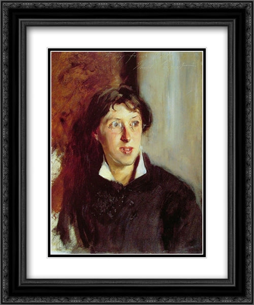 Vernon Lee 20x24 Black Ornate Wood Framed Art Print Poster with Double Matting by Sargent, John Singer