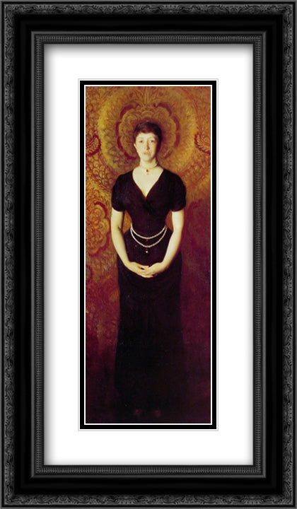 Isabella Stewart Gardner 14x24 Black Ornate Wood Framed Art Print Poster with Double Matting by Sargent, John Singer