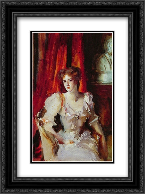 Miss Eden 18x24 Black Ornate Wood Framed Art Print Poster with Double Matting by Sargent, John Singer