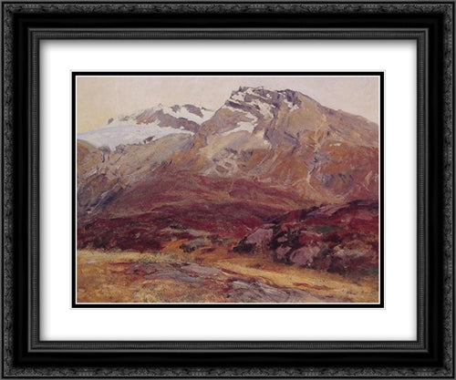 Coming Down from Mont Blanc 24x20 Black Ornate Wood Framed Art Print Poster with Double Matting by Sargent, John Singer