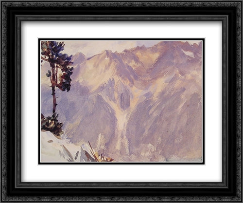 The Tyrol 24x20 Black Ornate Wood Framed Art Print Poster with Double Matting by Sargent, John Singer