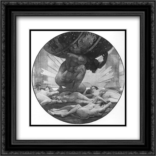 Atlas and the Hesperides 20x20 Black Ornate Wood Framed Art Print Poster with Double Matting by Sargent, John Singer