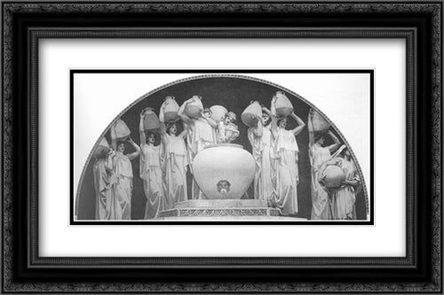 The Danaides 24x16 Black Ornate Wood Framed Art Print Poster with Double Matting by Sargent, John Singer