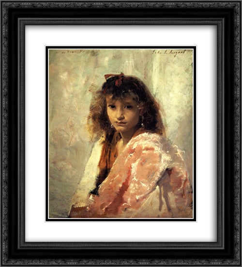 Carmela Bertagna 20x22 Black Ornate Wood Framed Art Print Poster with Double Matting by Sargent, John Singer