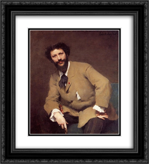 Carolus-Duran 20x22 Black Ornate Wood Framed Art Print Poster with Double Matting by Sargent, John Singer