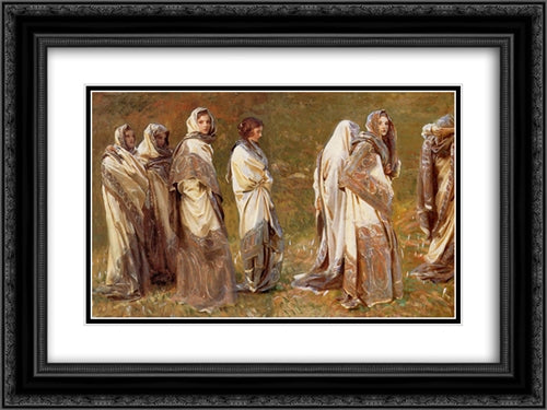 Cashmere 24x18 Black Ornate Wood Framed Art Print Poster with Double Matting by Sargent, John Singer