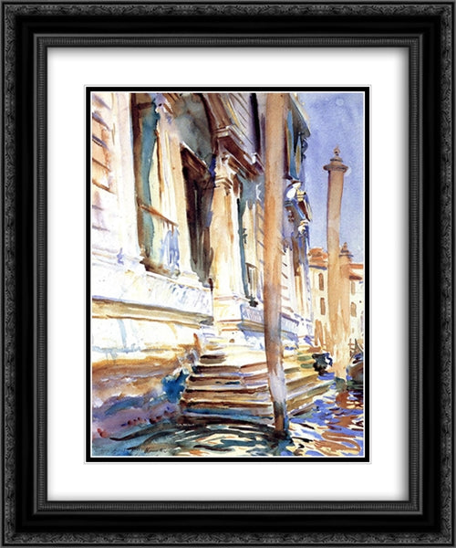 Doorway of a Venetian Palace 20x24 Black Ornate Wood Framed Art Print Poster with Double Matting by Sargent, John Singer