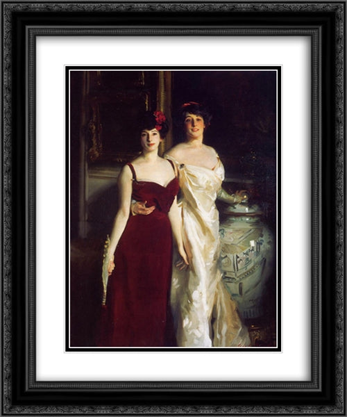 Ena and Betty, Daughters of Asher and Mrs. Wertheimer 20x24 Black Ornate Wood Framed Art Print Poster with Double Matting by Sargent, John Singer