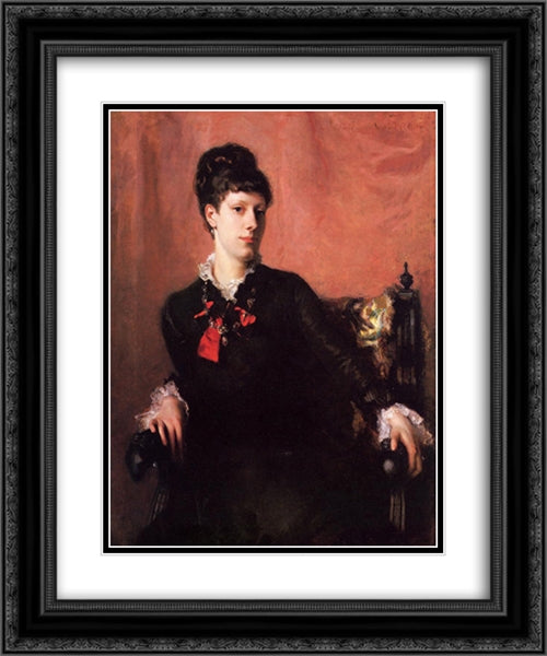 Frances Sherborne (Fanny) Ridley Watts 20x24 Black Ornate Wood Framed Art Print Poster with Double Matting by Sargent, John Singer