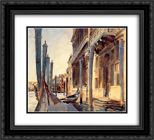 Grand Canal, Venice 22x20 Black Ornate Wood Framed Art Print Poster with Double Matting by Sargent, John Singer