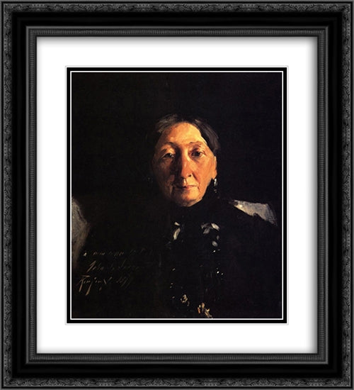 Madame Francois Buloz 20x22 Black Ornate Wood Framed Art Print Poster with Double Matting by Sargent, John Singer