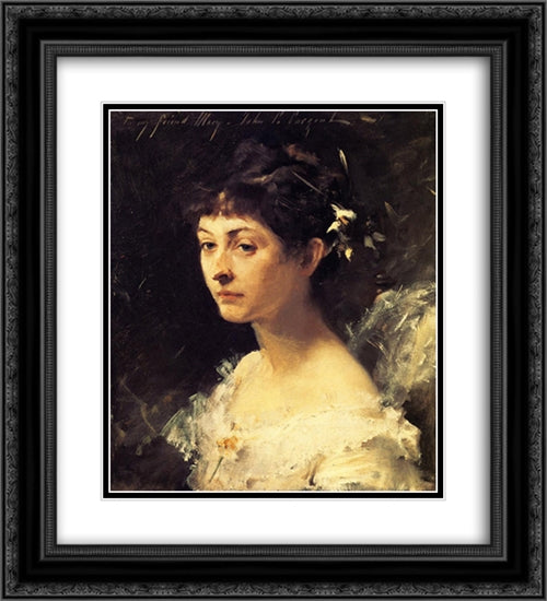 Mary Turner Austin 20x22 Black Ornate Wood Framed Art Print Poster with Double Matting by Sargent, John Singer