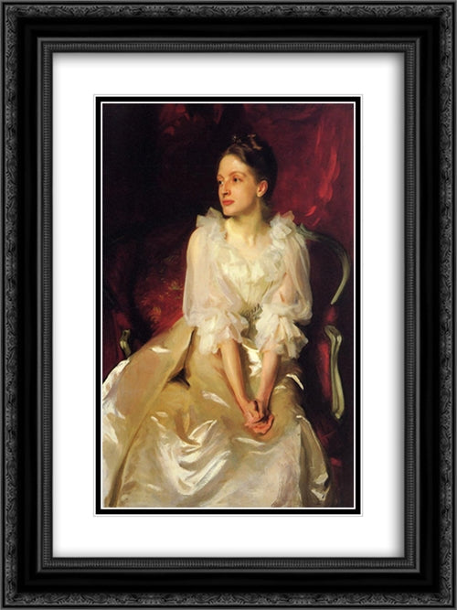 Miss Helen Duinham 18x24 Black Ornate Wood Framed Art Print Poster with Double Matting by Sargent, John Singer