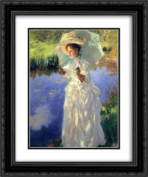 Morning Walk 20x24 Black Ornate Wood Framed Art Print Poster with Double Matting by Sargent, John Singer