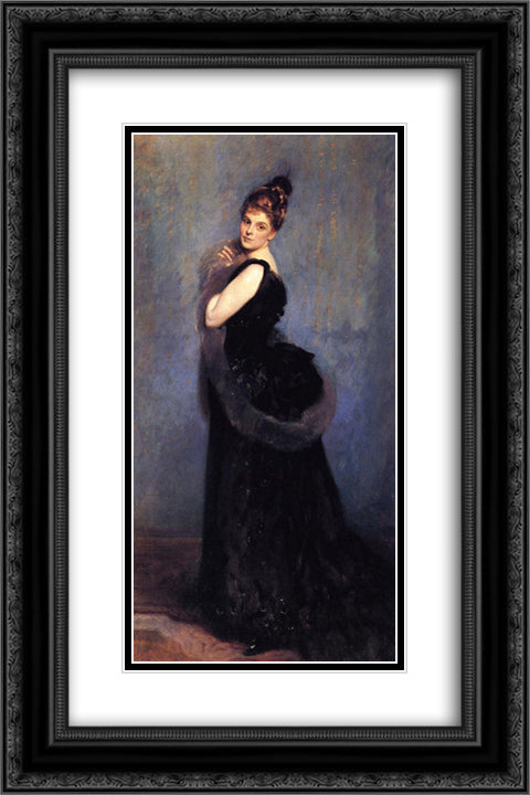 Mrs. George Gribble 16x24 Black Ornate Wood Framed Art Print Poster with Double Matting by Sargent, John Singer