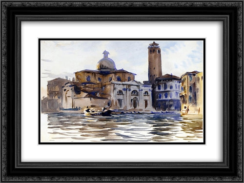 Palazzo Labbia, Venice 24x18 Black Ornate Wood Framed Art Print Poster with Double Matting by Sargent, John Singer