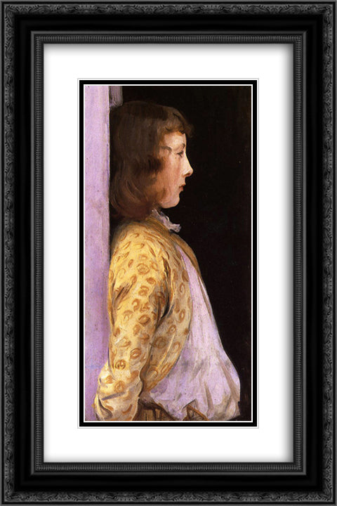 Portrait of Dorothy Barnard 16x24 Black Ornate Wood Framed Art Print Poster with Double Matting by Sargent, John Singer