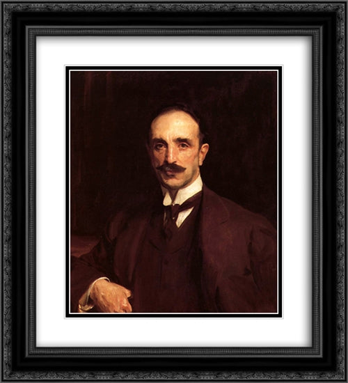 Portrait of Douglas Vickers 20x22 Black Ornate Wood Framed Art Print Poster with Double Matting by Sargent, John Singer