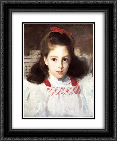 Portrait of Miss Dorothy Vickers 20x24 Black Ornate Wood Framed Art Print Poster with Double Matting by Sargent, John Singer