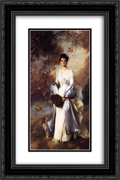 Portrait of Pauline Astor 16x24 Black Ornate Wood Framed Art Print Poster with Double Matting by Sargent, John Singer