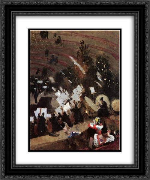 Rehearsal of the Pas de Loup Orchestra at the Cirque d'Hiver 20x24 Black Ornate Wood Framed Art Print Poster with Double Matting by Sargent, John Singer