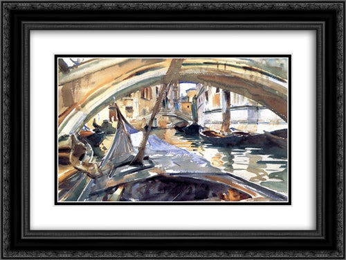 Rio de Santa Maria Formosa 24x18 Black Ornate Wood Framed Art Print Poster with Double Matting by Sargent, John Singer