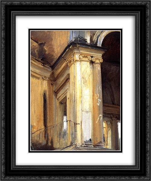 Roman Architecture 20x24 Black Ornate Wood Framed Art Print Poster with Double Matting by Sargent, John Singer