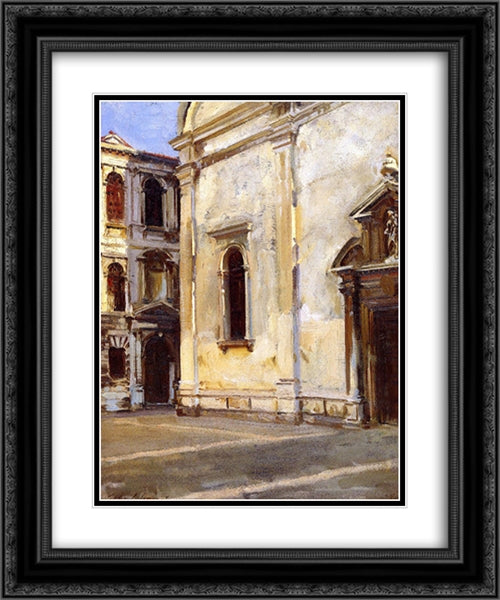 Santa Maria del Carmelo and Scuola Grande dei Carmini 20x24 Black Ornate Wood Framed Art Print Poster with Double Matting by Sargent, John Singer