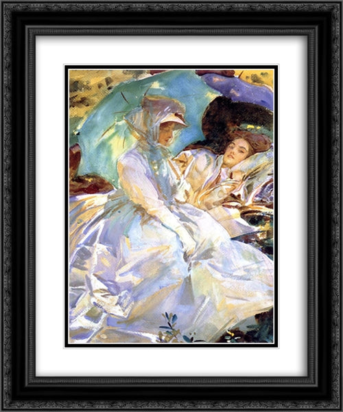 Simplon Pass: Reading 20x24 Black Ornate Wood Framed Art Print Poster with Double Matting by Sargent, John Singer