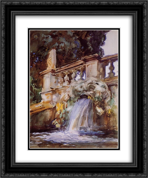 Villa Torlonia, Frascati 20x24 Black Ornate Wood Framed Art Print Poster with Double Matting by Sargent, John Singer