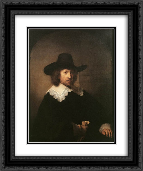 Portrait of Nicolaas van Bambeeck 20x24 Black Ornate Wood Framed Art Print Poster with Double Matting by Rembrandt