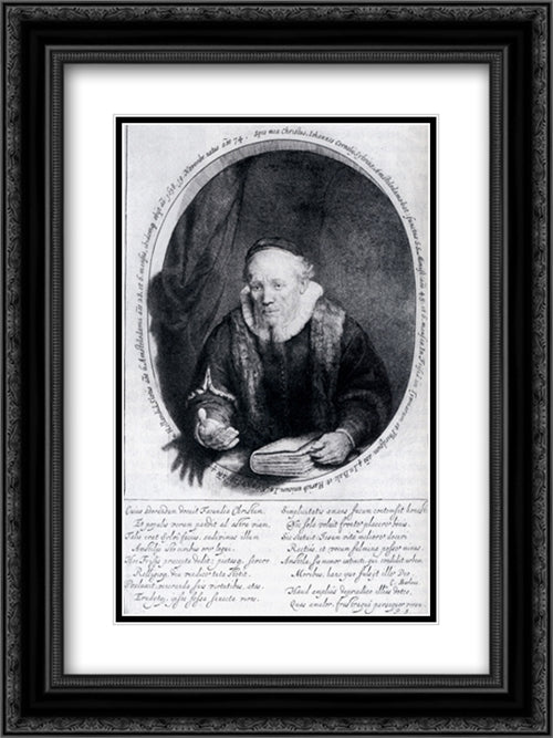 Portrait Of Johannes Cornelisz 18x24 Black Ornate Wood Framed Art Print Poster with Double Matting by Rembrandt