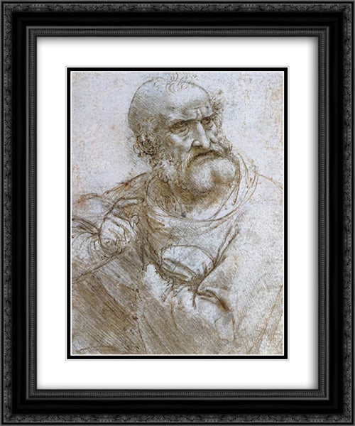 Study for the Last Supper 20x24 Black Ornate Wood Framed Art Print Poster with Double Matting by da Vinci, Leonardo