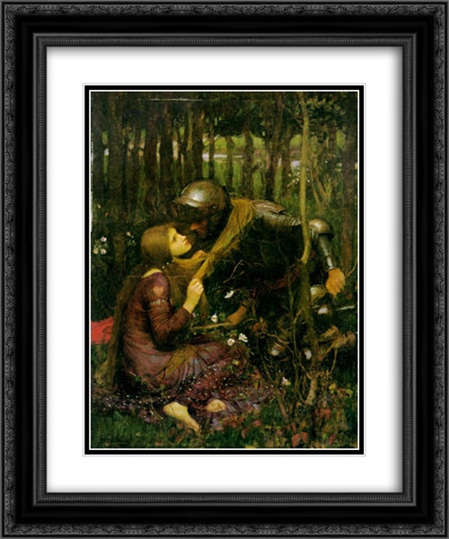 The Beautiful Woman Without Mercy 20x24 Black Ornate Wood Framed Art Print Poster with Double Matting by Waterhouse, John William