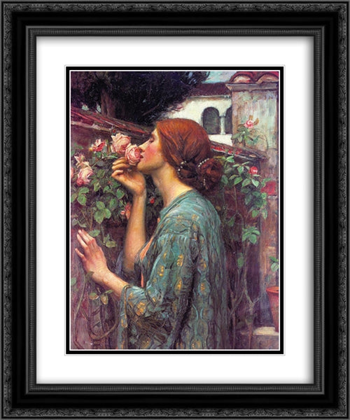 My Sweet Rose 20x24 Black Ornate Wood Framed Art Print Poster with Double Matting by Waterhouse, John William