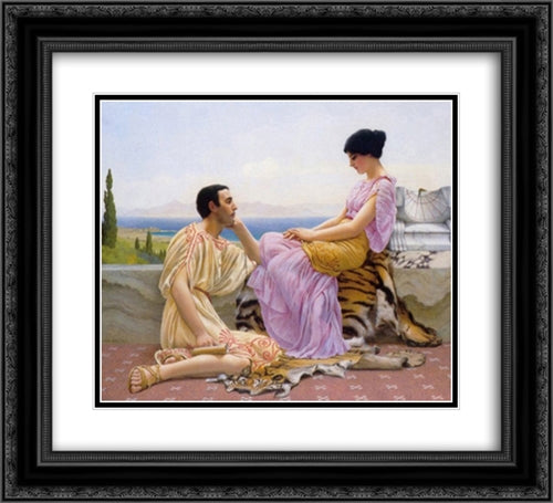 Youth and Time 22x20 Black Ornate Wood Framed Art Print Poster with Double Matting by Godward, John William