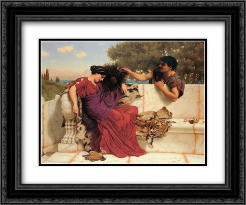 The Old, Old Story 24x20 Black Ornate Wood Framed Art Print Poster with Double Matting by Godward, John William