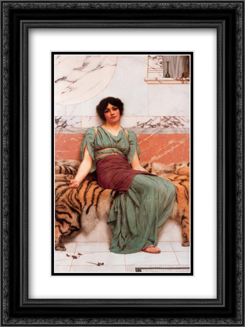 Sweet Dreams 18x24 Black Ornate Wood Framed Art Print Poster with Double Matting by Godward, John William