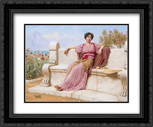 Tranquillity 24x20 Black Ornate Wood Framed Art Print Poster with Double Matting by Godward, John William