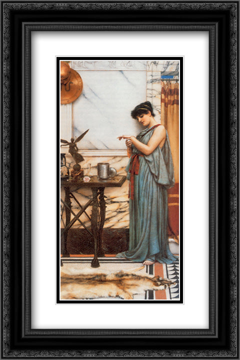 His Birthday Gift 16x24 Black Ornate Wood Framed Art Print Poster with Double Matting by Godward, John William