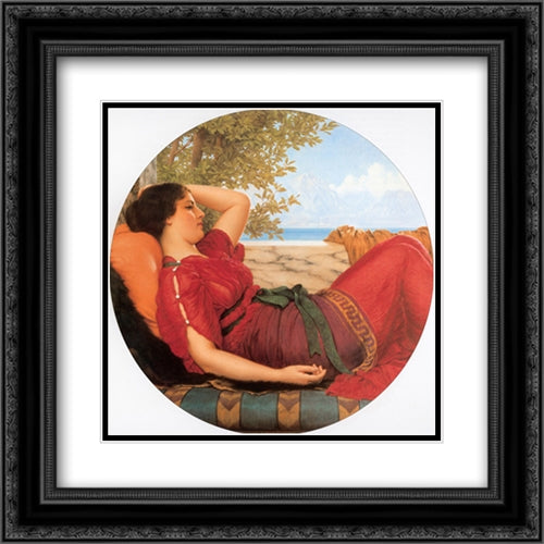 In Realms of Fancy 20x20 Black Ornate Wood Framed Art Print Poster with Double Matting by Godward, John William