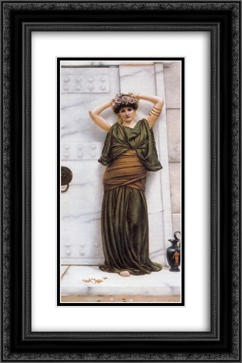 Ianthe 16x24 Black Ornate Wood Framed Art Print Poster with Double Matting by Godward, John William