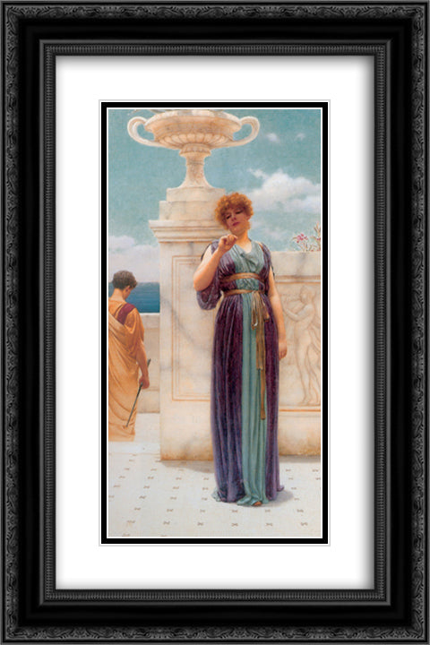 The Engagement Ring 16x24 Black Ornate Wood Framed Art Print Poster with Double Matting by Godward, John William