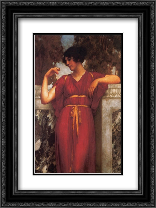 The Ring 18x24 Black Ornate Wood Framed Art Print Poster with Double Matting by Godward, John William