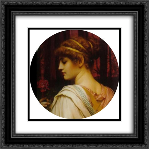 Chloris 20x20 Black Ornate Wood Framed Art Print Poster with Double Matting by Godward, John William