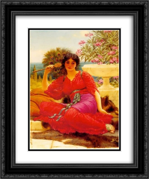 Study for Flabellifera 20x24 Black Ornate Wood Framed Art Print Poster with Double Matting by Godward, John William