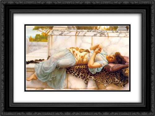 The Betrothed 24x18 Black Ornate Wood Framed Art Print Poster with Double Matting by Godward, John William